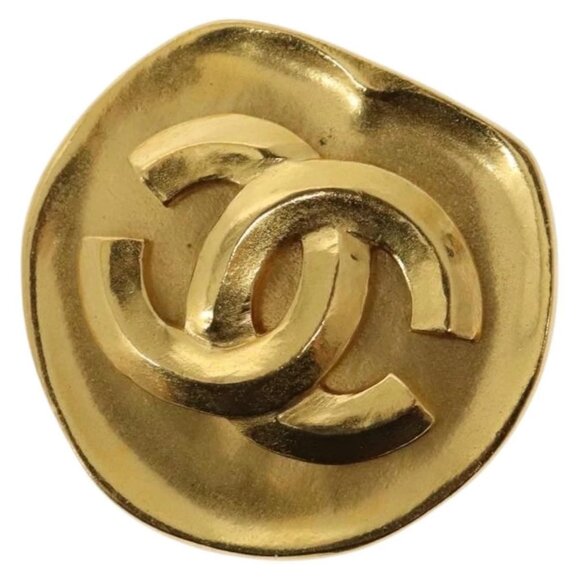CHANEL Brooch Metal Gold CC Auth bs28462V - Picture 1 of 7